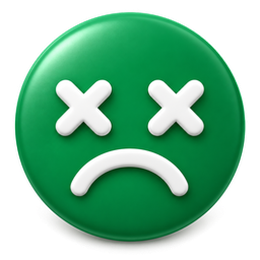 ADOI green face logo with white crossed eyes and a frown